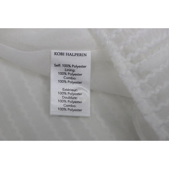 Kobi Halperin Women's White Tie Neck Fringe Poppi Blouse Top XXL Chiffon $448 - Picture 15 of 16